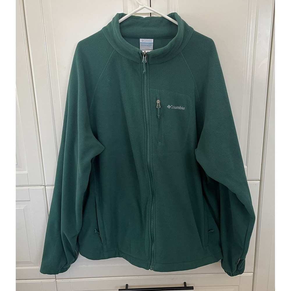 Columbia Women's Fleece Jacket Size XL Green/Blue Teal Full-Zip Outdoors